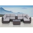 Living Source International 8-Piece Seating Group w/ Cushions in Brown/Gray