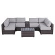Living Source International 8-Piece Seating Group w/ Cushions in Brown/Gray