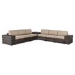 Living Source International 4-Piece Seating Group with Cushions in Brown/Beige