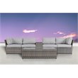 Living Source International 6-Piece Sectional Set with Cushions in Gray