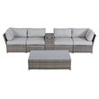 Living Source International 6-Piece Sectional Set with Cushions in Gray