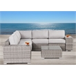 Living Source 8-Piece Wicker / Rattan Sectional Set w/ Cushions in Gray