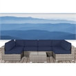 Living Source Intl 7-Piece Wicker / Rattan Outdoor Seating Set in Gray/Beige