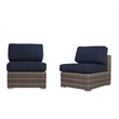 Living Source Intl 7-Piece Wicker / Rattan Outdoor Seating Set in Gray/Beige