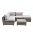 Living Source International 5-Piece Wicker / Rattan Sectional Group in Gray