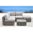 Living Source International 5-Piece Wicker / Rattan Sectional Group in Gray