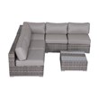 Living Source International 6-PC Wicker / Rattan Outdoor Set w/Cushions in Gray