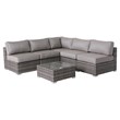 Living Source International 6-PC Wicker / Rattan Outdoor Set w/Cushions in Gray
