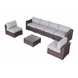 Living Source International 7-Piece Sectional Set with Cushion in Brown/Gray
