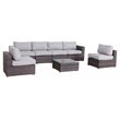 Living Source International 7-Piece Sectional Set with Cushion in Brown/Gray