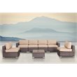 Living Source International 7-Piece Sectional Set with Beige Cushion in Brown