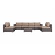 Living Source International 7-Piece Sectional Set with Beige Cushion in Gray