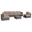 Living Source International 7-Piece Sectional Set with Beige Cushion in Gray
