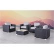 Living Source International 5-Piece Multiple Chairs Seating Group in Black/Gray