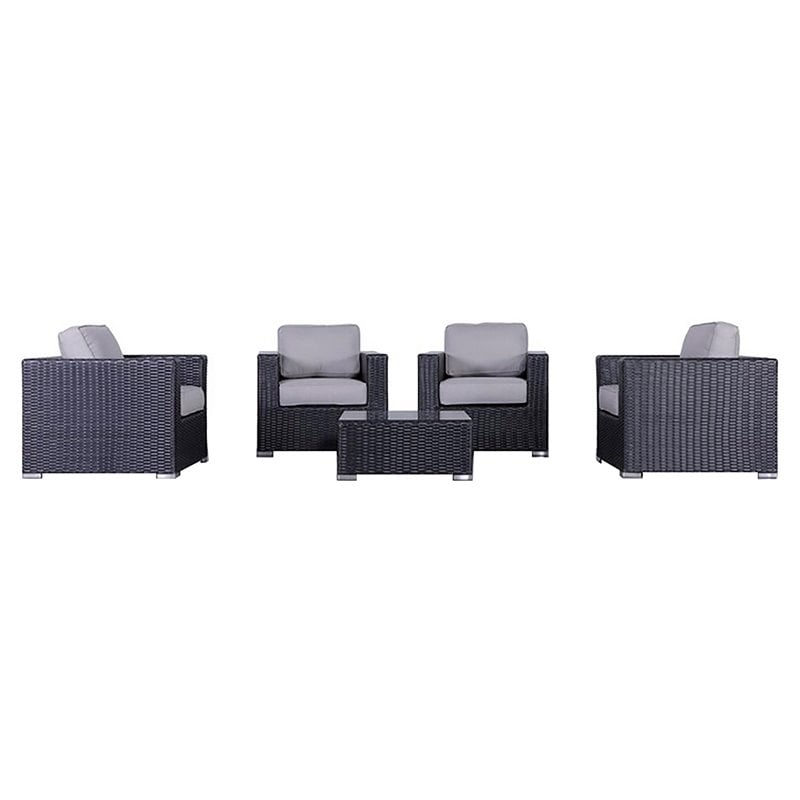 Living Source International 5-Piece Multiple Chairs Seating Group in Black/Gray
