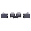 Living Source International 5-Piece Multiple Chairs Seating Group in Black/Gray