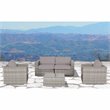 Living Source International 5-Pc Wicker / Rattan Sectional Group in Taupe/Gray