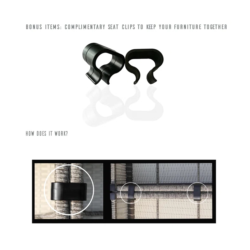 Living Source International 3-Piece Wicker / Rattan Sectional Set in Gray/Navy