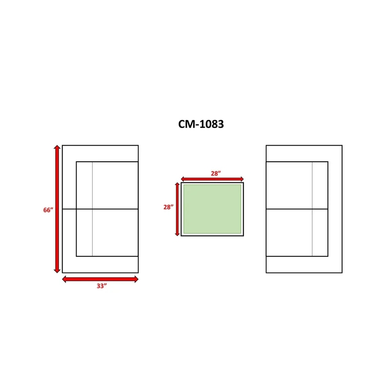 Living Source International 3-Piece Wicker / Rattan Sectional Set in Gray/Navy