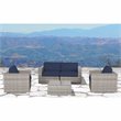 Living Source International 5-Piece Seating Group with Firepit in Gray/Navy Blue
