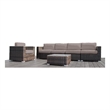 Living Source International 6-piece Wicker Sectional Group in Espresso/Taupe