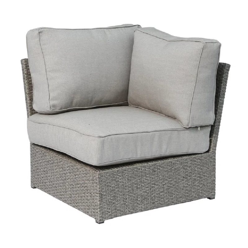 Living Source International 6-Piece Wicker / Rattan Sectional Set in Gray