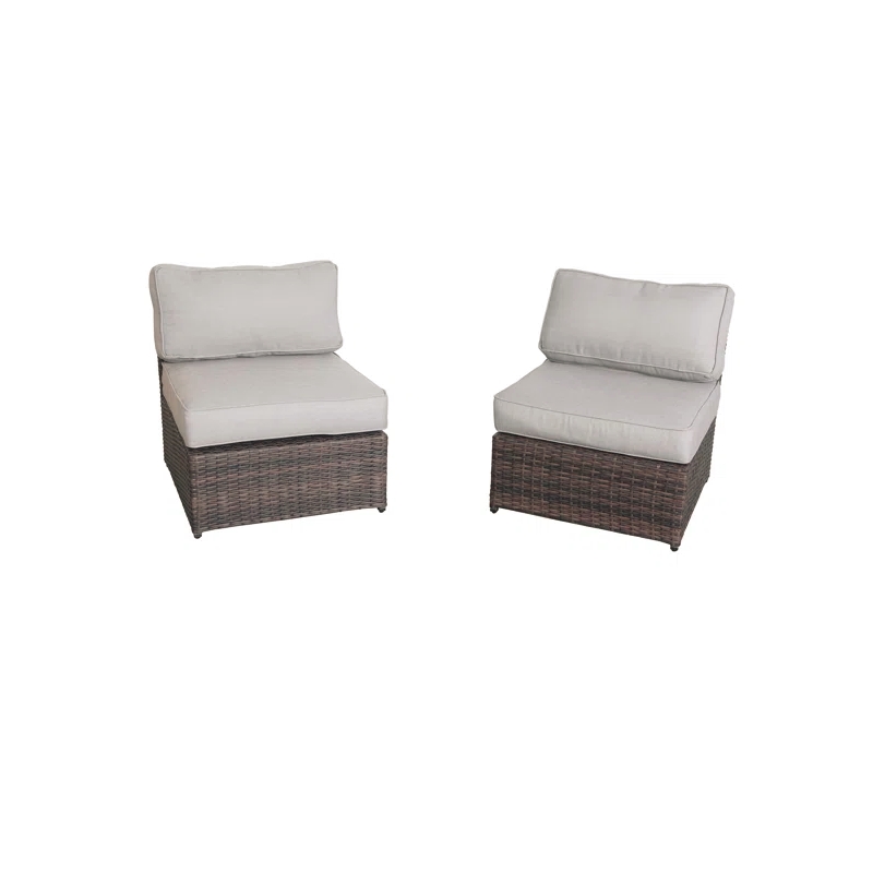 Living Source International 5-Piece Wicker / Rattan Sectional Set in Brown
