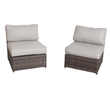 Living Source International 5-Piece Wicker / Rattan Sectional Set in Brown