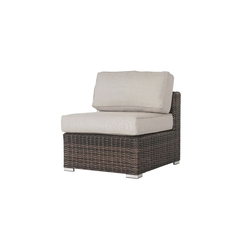 Living Source International 5-Piece Wicker / Rattan Sectional Set in Brown