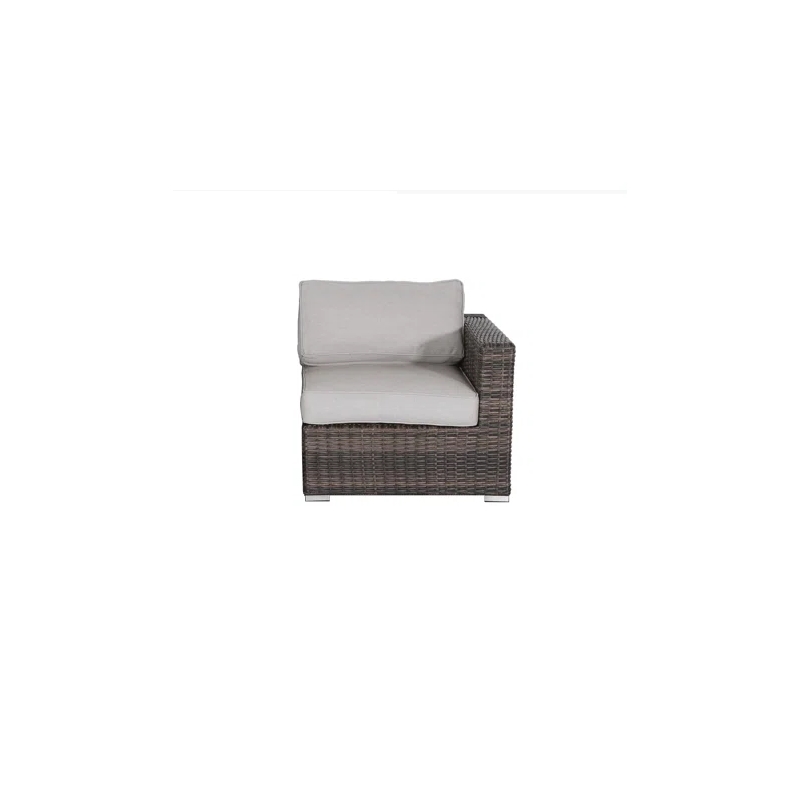 Living Source International 5-Piece Wicker / Rattan Sectional Set in Brown
