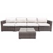 Living Source International 5-Piece Wicker / Rattan Sectional Set in Brown