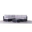 Living Source International 6-Piece Sectional Set with Cushions in Black/Gray