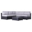 Living Source International 6-Piece Sectional Set with Cushions in Black/Gray
