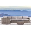 Living Source International 6-PC Wicker / Rattan Outdoor Sofa Set in Gray/Taupe