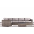 Living Source International 6-PC Wicker / Rattan Outdoor Sofa Set in Gray/Taupe