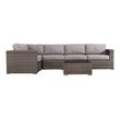 Living Source International 6-PC Wicker / Rattan Outdoor Sofa Set in Gray/Taupe