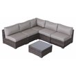 Living Source Intl 10 PC Wicker / Rattan Outdoor Conversation Set in Brown/Taupe