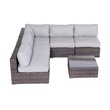 Living Source International 6-Piece Sectional Set with Cushions in Brown/Gray