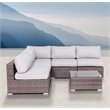 Living Source International 6-Piece Wicker Sectional Set with Cushions in Brown