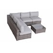 Living Source International 6-Piece Wicker Sectional Set with Cushions in Brown