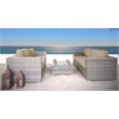 Living Source International 5-Piece Sectional Group with Cushions in Beige/Gray