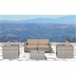 Living Source International 5-Piece Sectional Group with Cushions in Gray/Beige