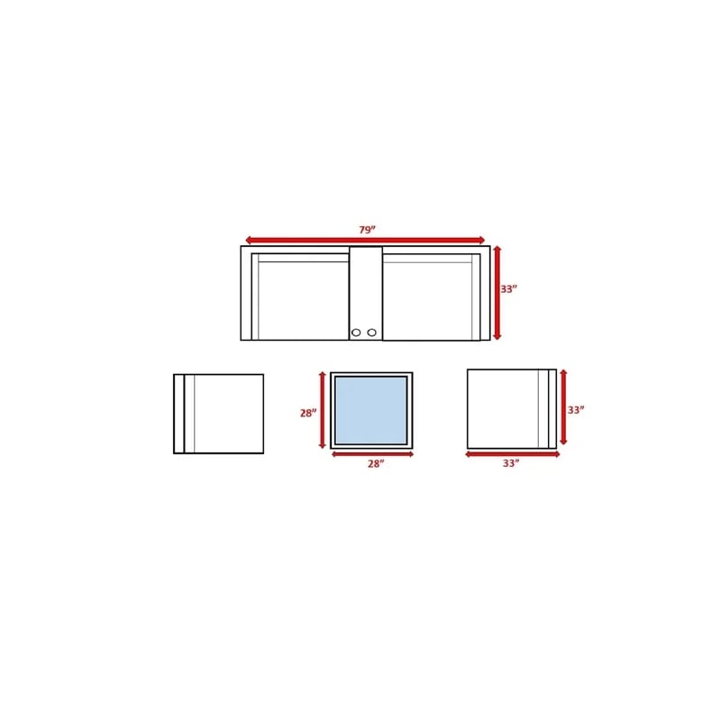 Living Source International 6-Piece Wicker / Rattan Sectional Set in Gray/Canvas