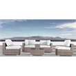 Living Source International 6-Piece Wicker / Rattan Sectional Set in Gray/Canvas