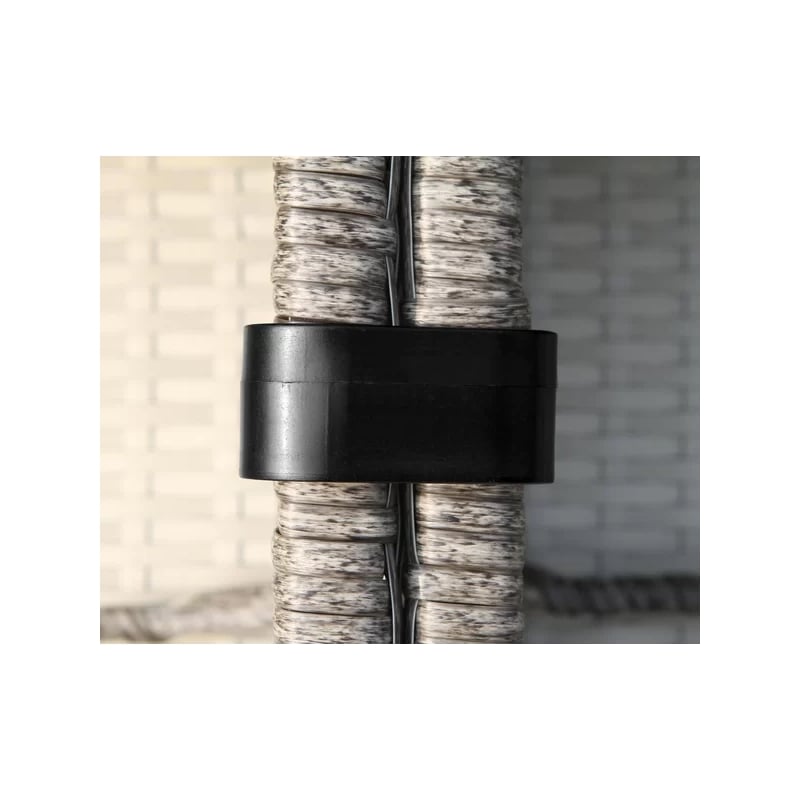 Living Source International 6-Piece Wicker / Rattan Sectional Set in Gray/Canvas