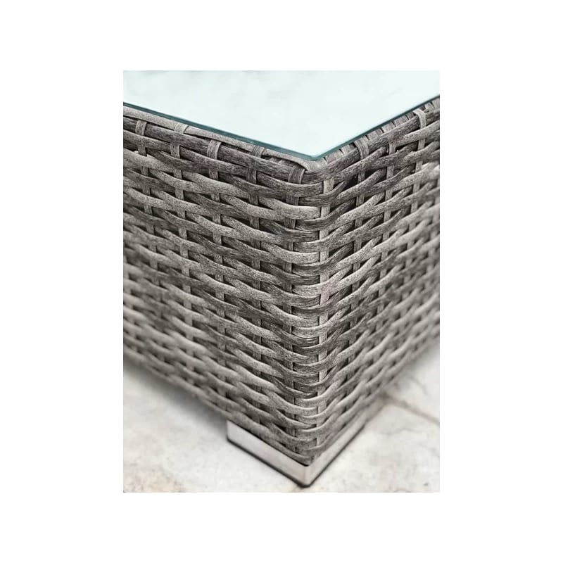 Living Source International 6-Piece Wicker / Rattan Sectional Set in Gray/Canvas