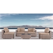 Living Source 6-Piece Wicker / Rattan Sectional Set with Cushions in Brown/Gray
