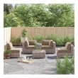 Living Source 6-Piece Wicker / Rattan Sectional Set with Cushions in Brown/Gray