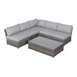 Living Source International 6-Piece Outdoor Conversation Set w/ Cushion in Gray