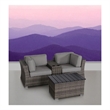 Living Source International 4-Piece Wicker / Rattan Seating Group in Espresso